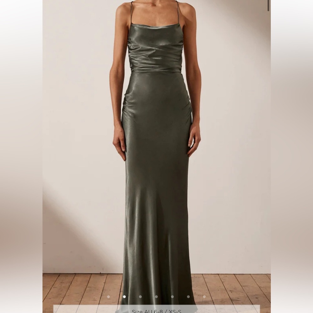 LA LUNE LACE BACK MAXI DRESS - OLIVE NWOT